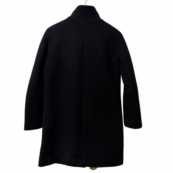 J Crew Womens Cocoon Italian Stadium Wool Blend Coat Size 2P Black Heavy Peacoat - Picture 7 of 11